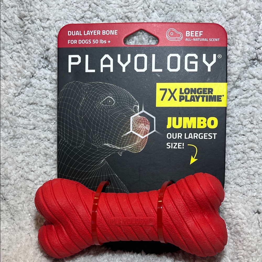 Playology Red Jumbo Dog Bone Toy